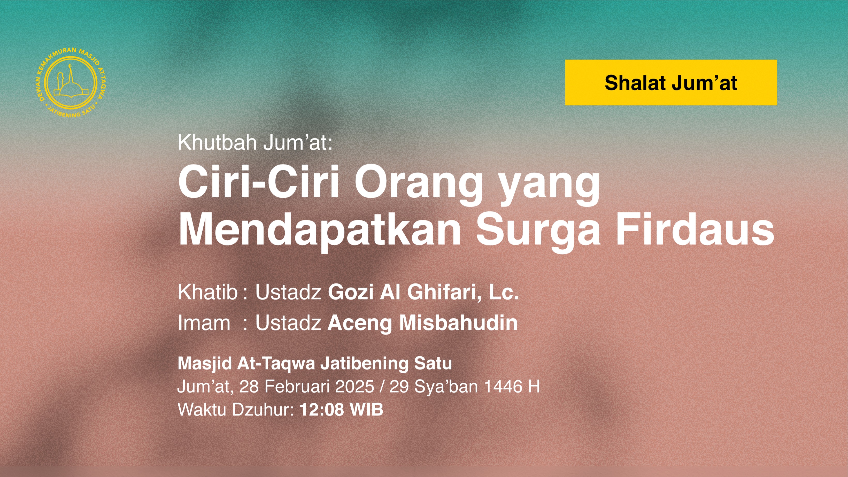 Info Shalat Jum'at 28 Februari 2025 / 29 Sya'ban 1446 H